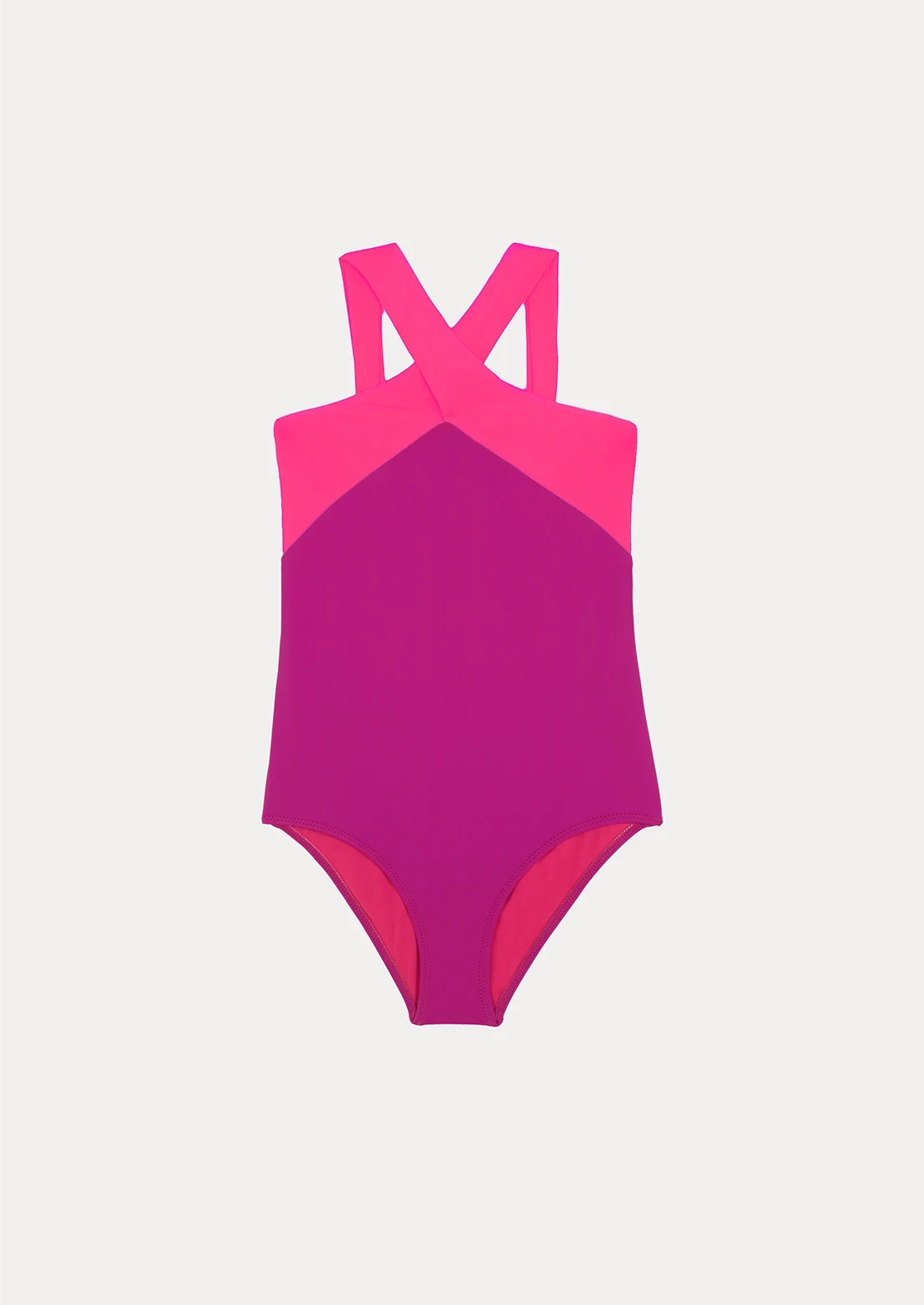 Bañador de To the Moon modelo Halter Fucsia ideal para niñas y teens.