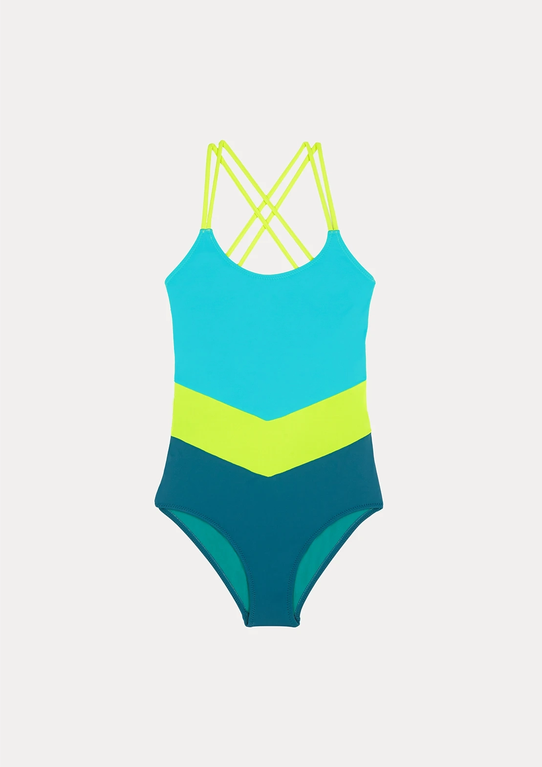 Bañador Arrow Aqua para niñas y teens de To the Moon con tonos neón.