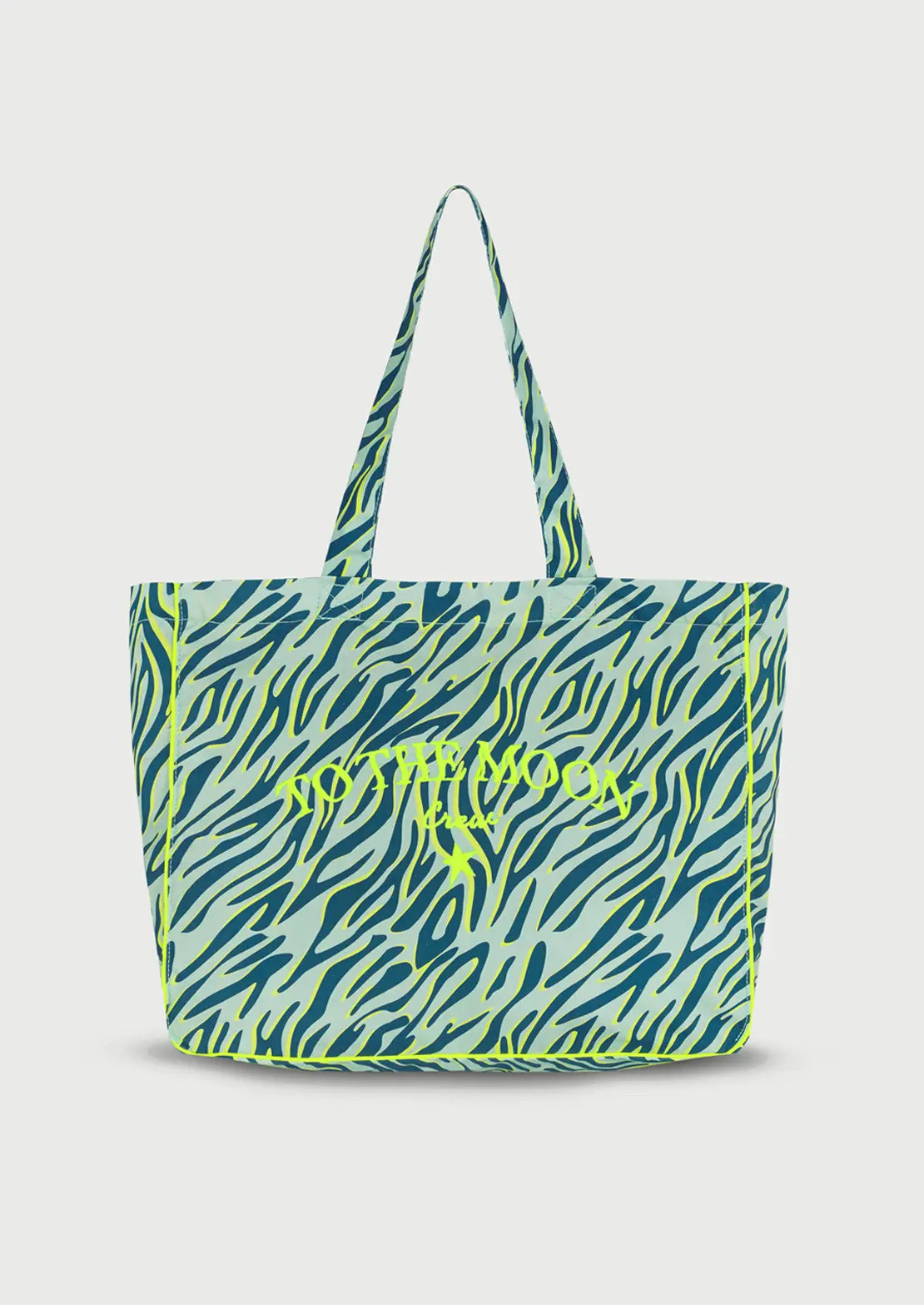 Bolsa de playa estampada cebra mint de To the Moon