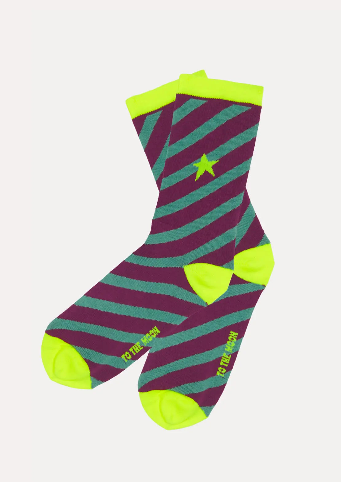 CALCETINES RAYAS BERENJENA Y VERDE