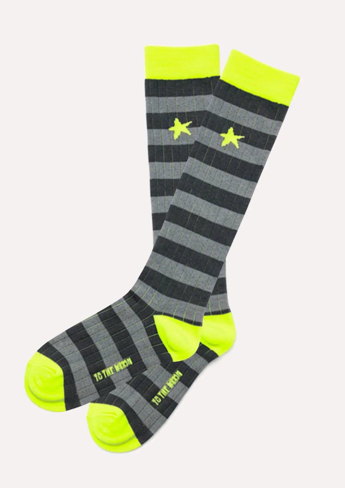 GREY STRIPED RIBBED HIGH-TOP SOCKS