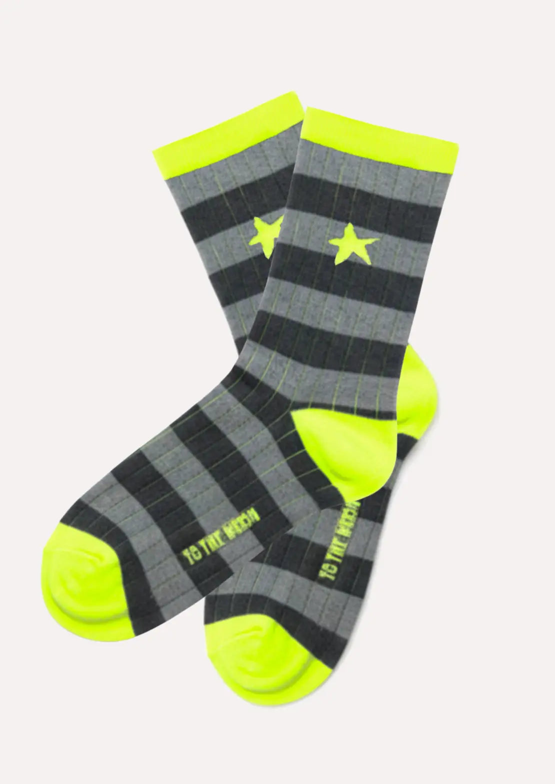 GREY STRIPED RIBBED SOCKS