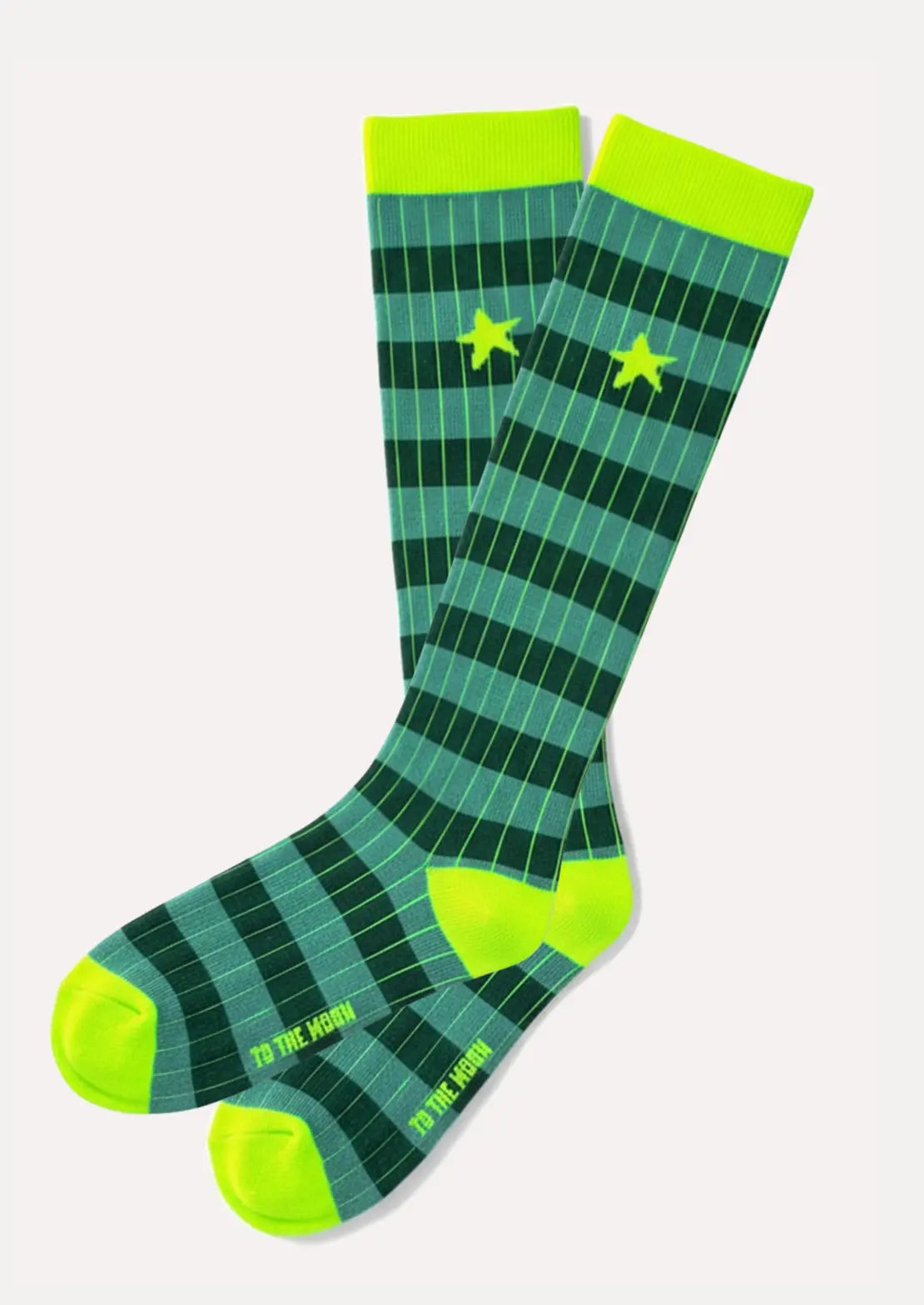 RIBBED STRIPED BAMBOO HIGH-TOP SOCKS