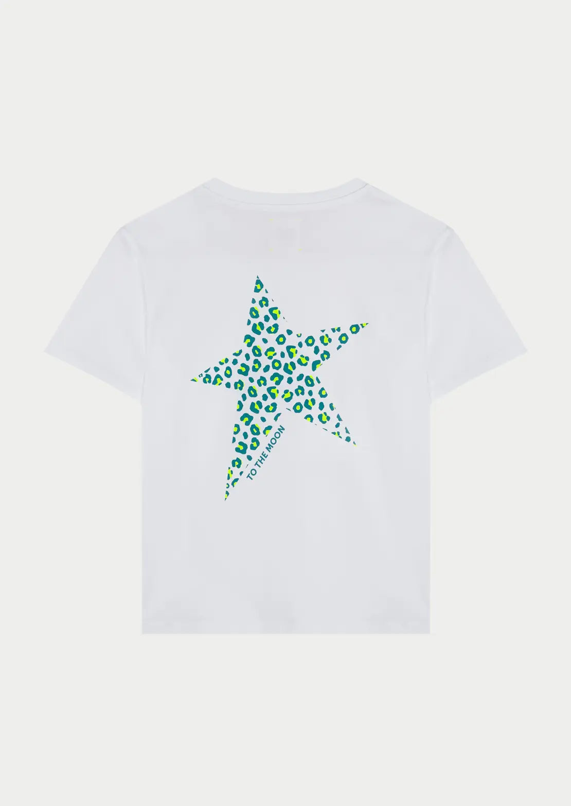 Camiseta de manga corta de To the Moon color blanco, parte trasera.