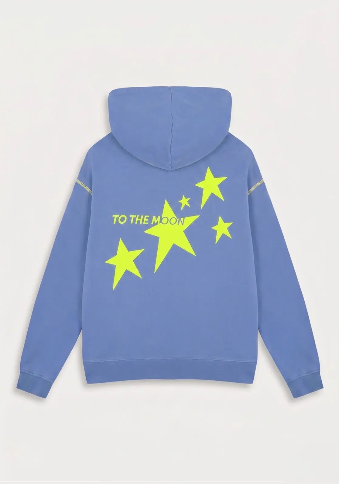 Hoode ideal para teens modelo Stars Indigo color azul y amarillo neon con capucha y bolsillo canguro de To the Moon
