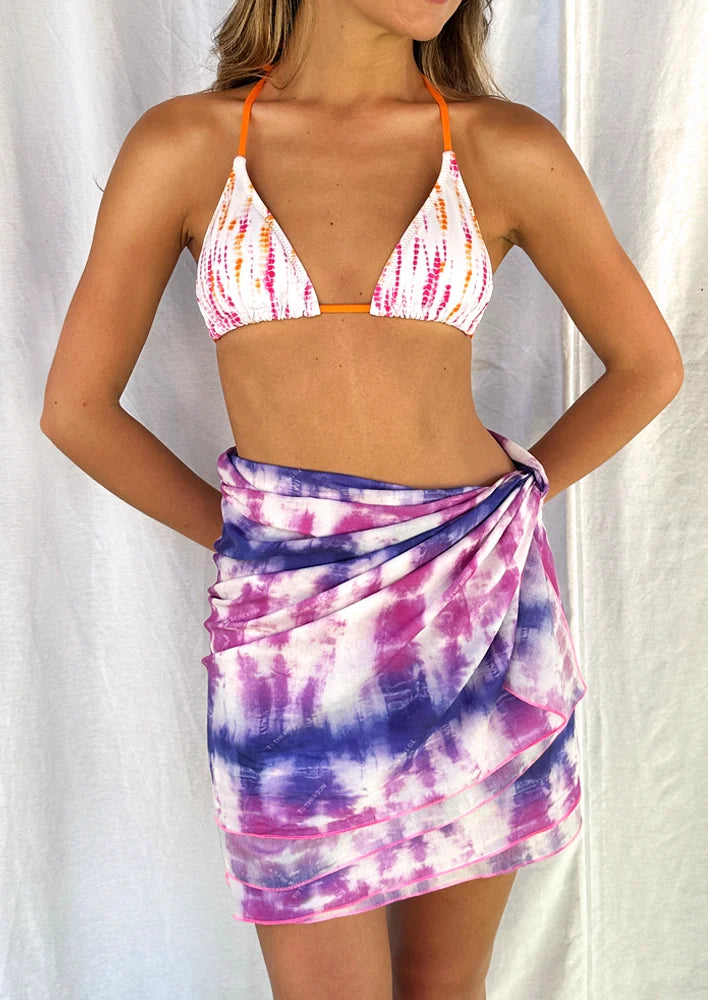 pareo playa tie dye morado y rosa to the moon