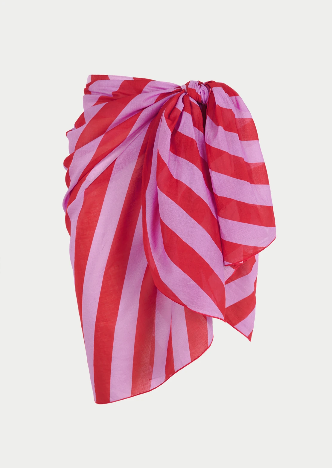 Pareo estampado de To the Moon. Estampado exclusivo de rayas rojas y rosas a juego con bañadores y bikinis.
