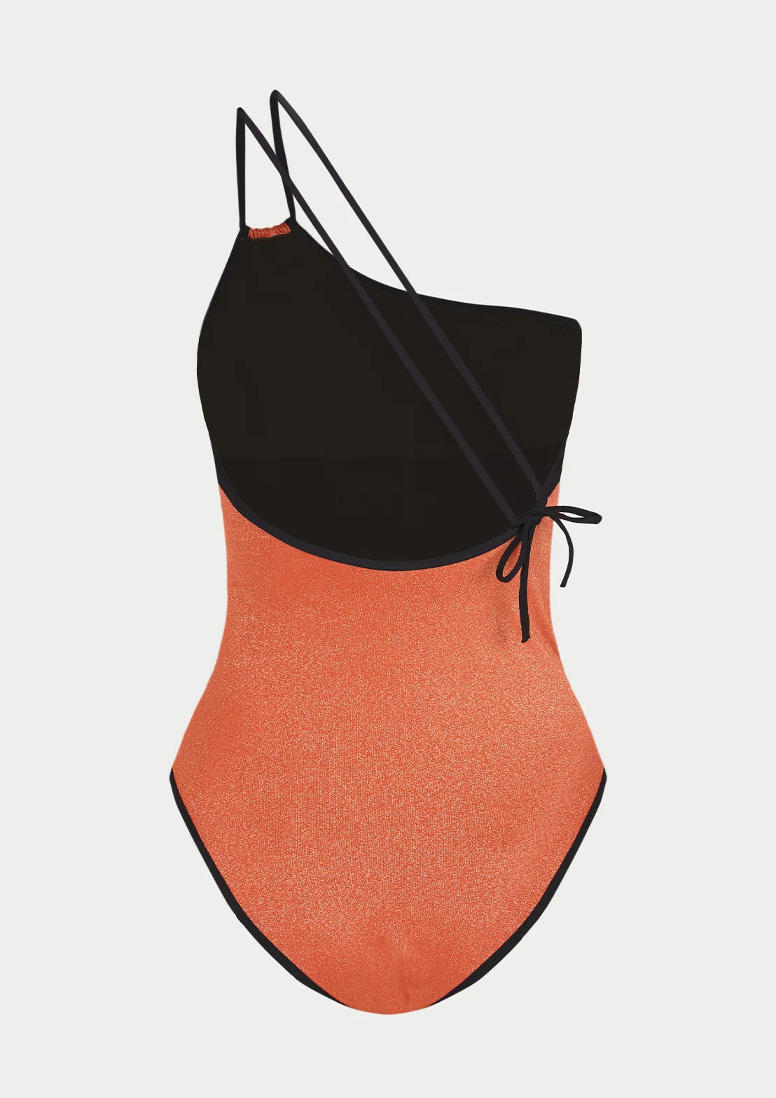 Silueta del Bañador Asimétrico Lúrex Bronze de To the Moon para mujer y teen.
