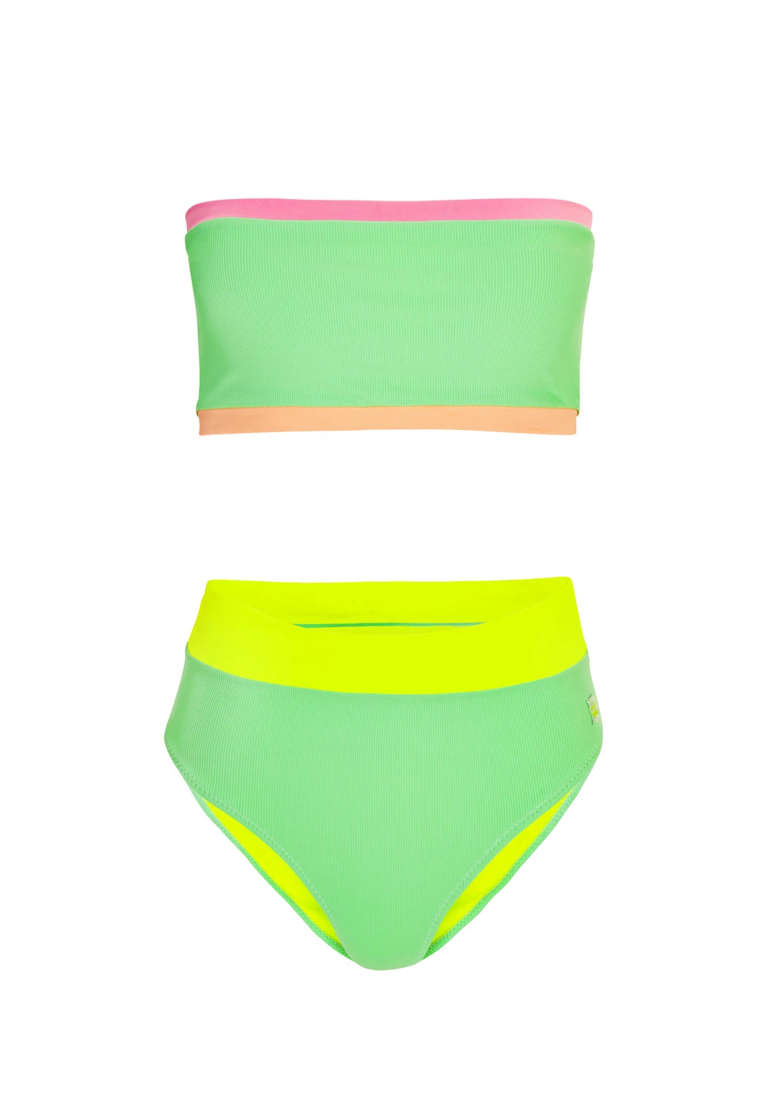 Silueta del bikini Braga Alta Mint Flúor de To the Moon para mujer y teen.