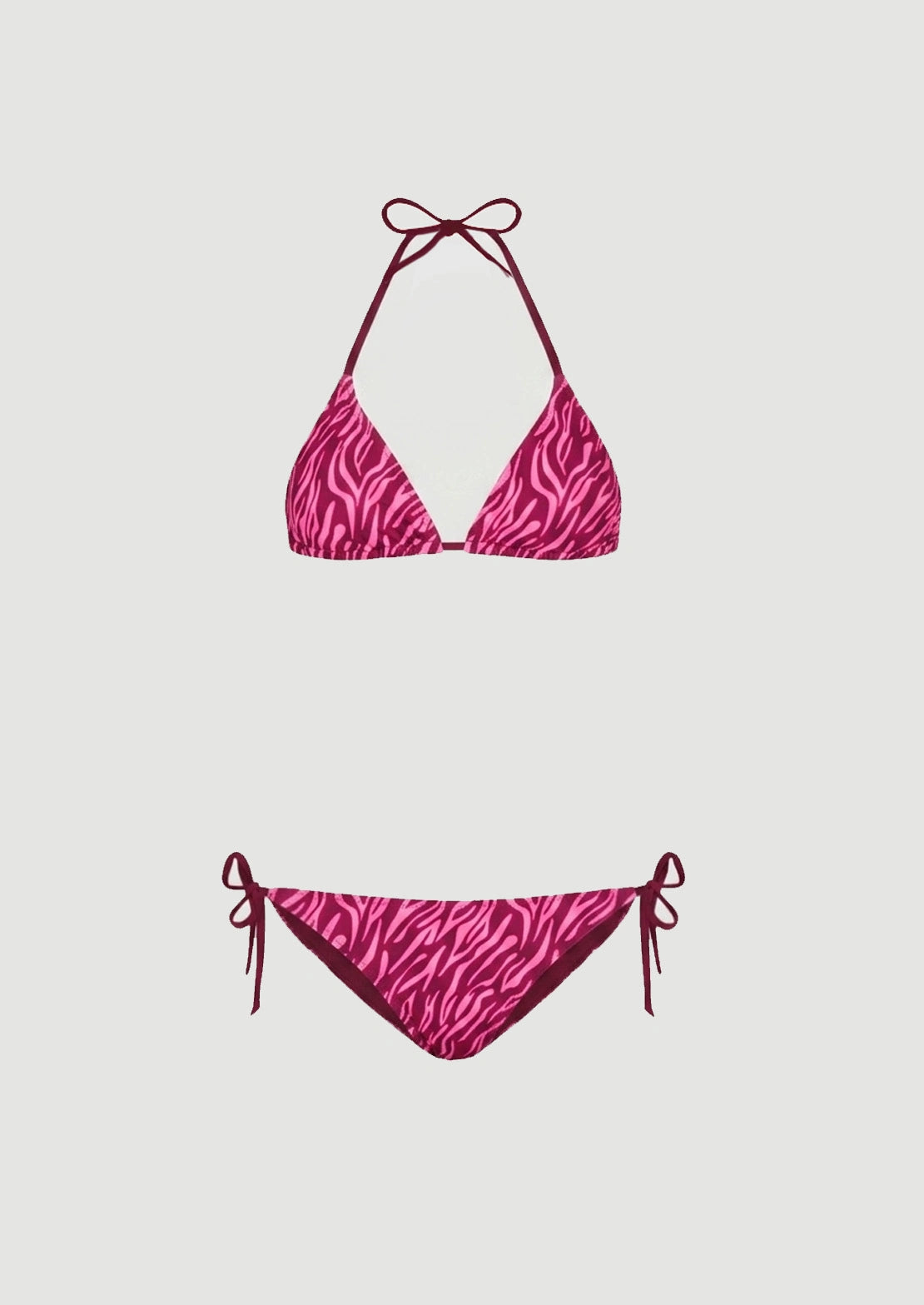 Silueta del Bikini Cortinilla Cebra Pink con estampado cebra en tonos fucsia para teens de To the Moon