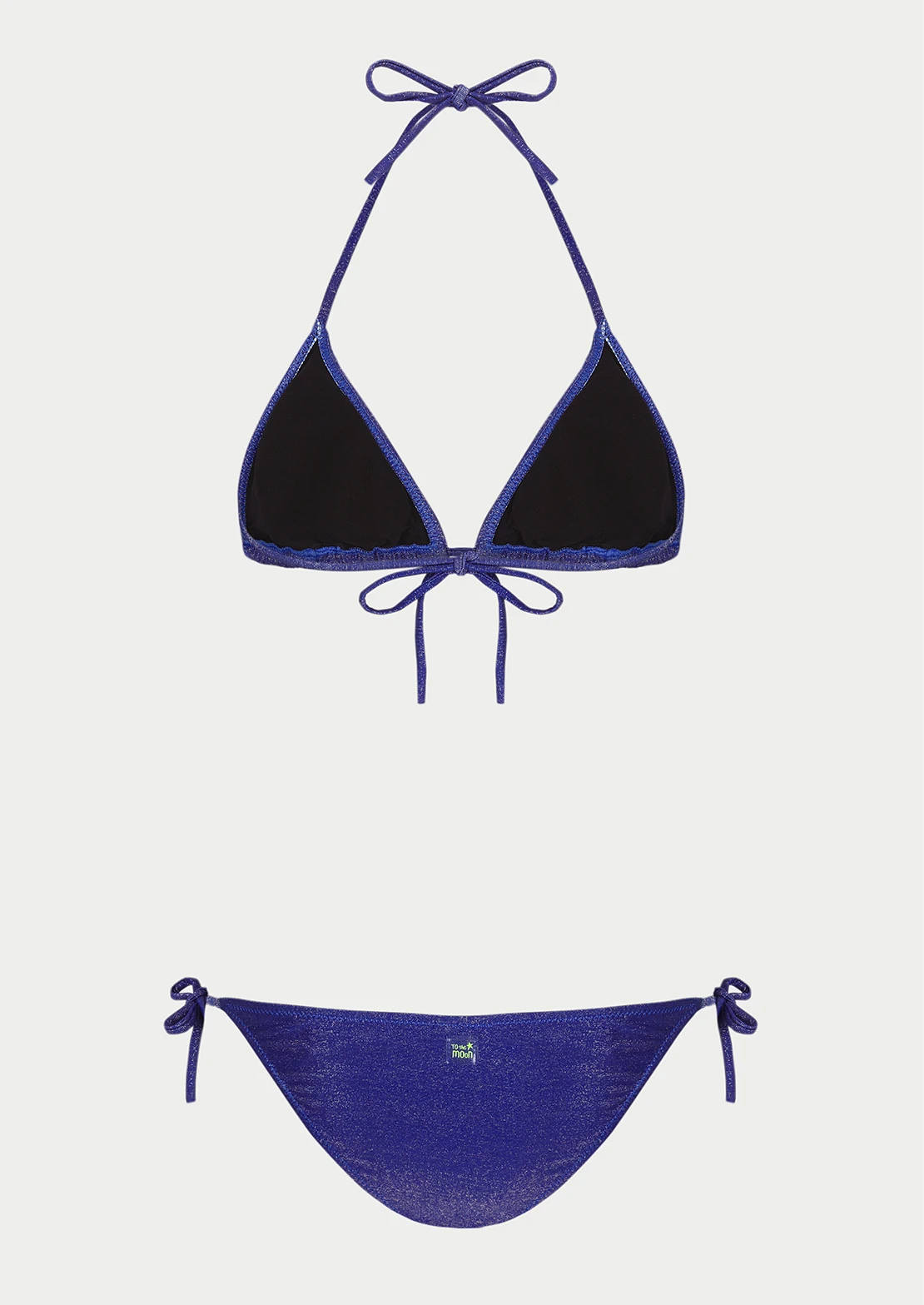 Silueta del bikini cortinilla para mujer y teen tejido de lúrex azul de To the Moon.