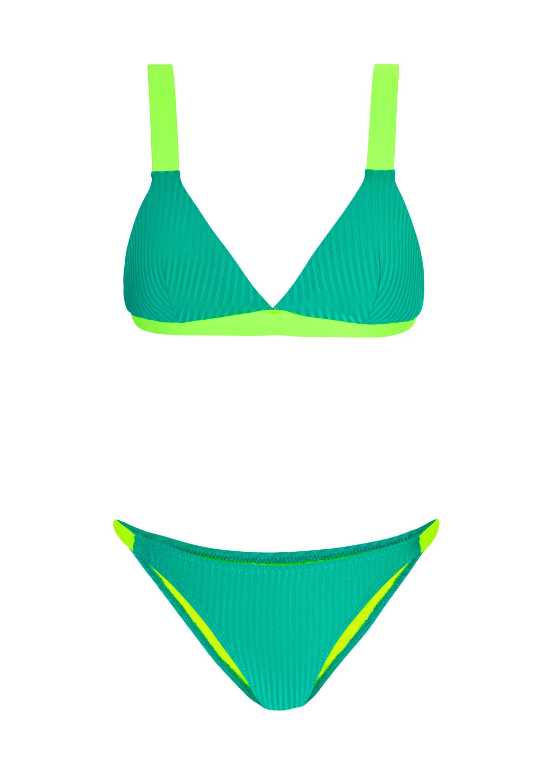 Silueta del bikini Triangle Green de To the Moon para mujer y teen.