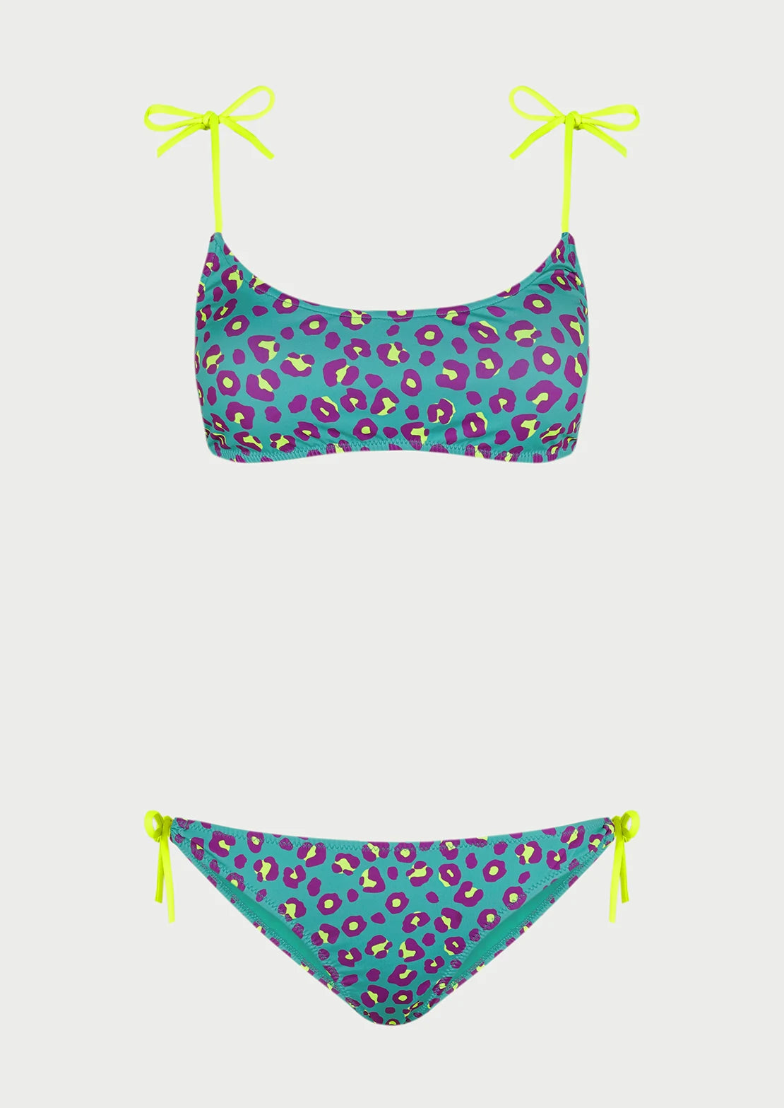 Silueta frontal del bikini Top Leopardo Aqua To the Moon para mujer y teen.