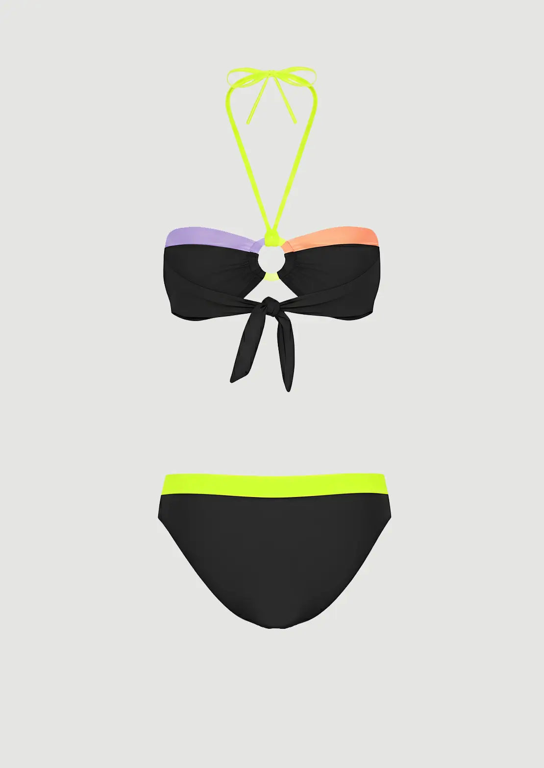 Silueta de parte trasera del traje de baño de dos piezas Bond Black para mujer y adolescentes de To the Moon