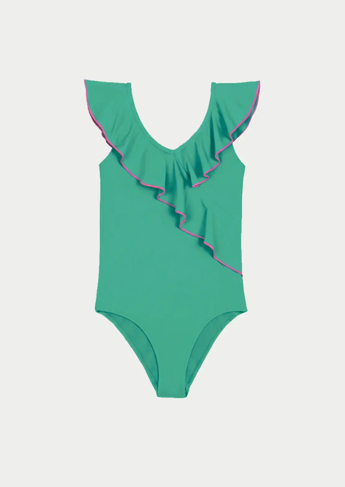 Silueta del modelo Broadway en verde bambú de To the Moon para niñas y teens sobre fondo blanco.