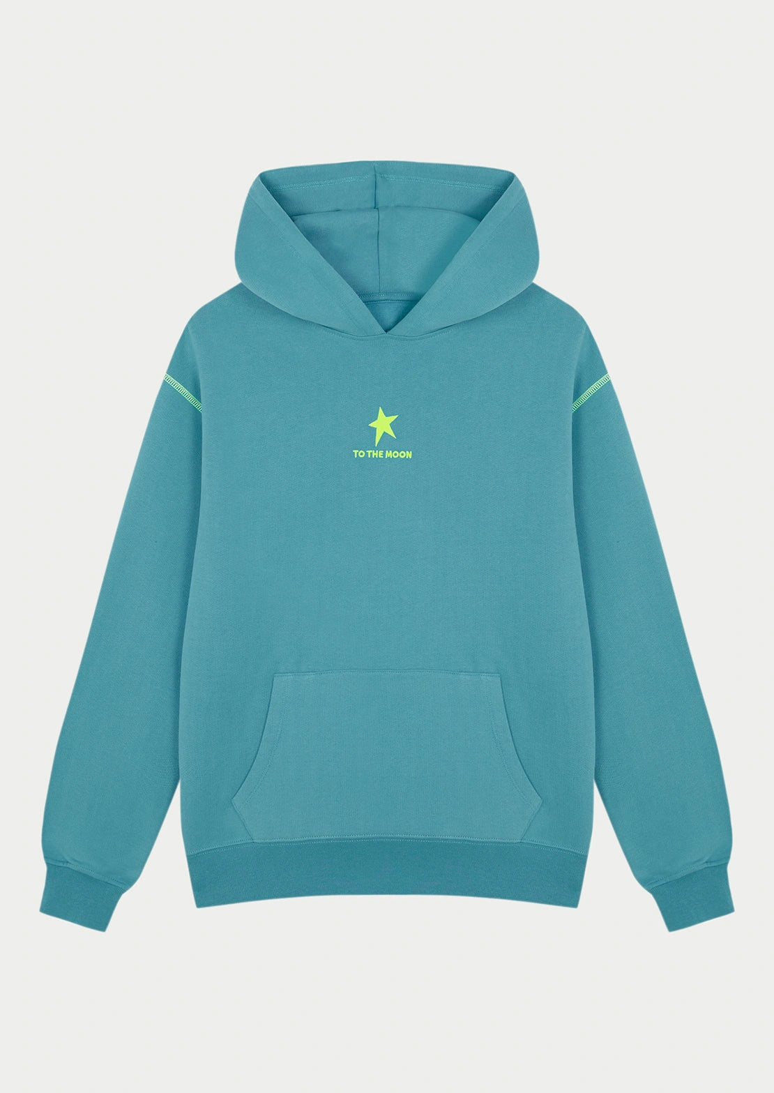 La sudadera azul agua empolvado de la temporada con capucha y bolsillo canguro de To the Moon.
