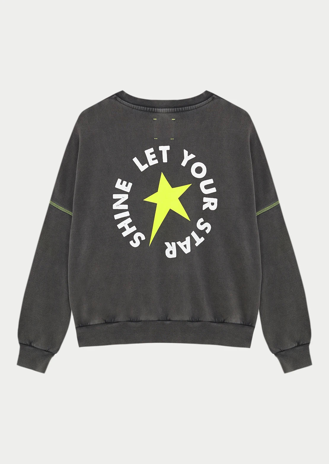 La sudadera gris oscuro y amarillo flúor de la temporada con manga caída de To the Moon.