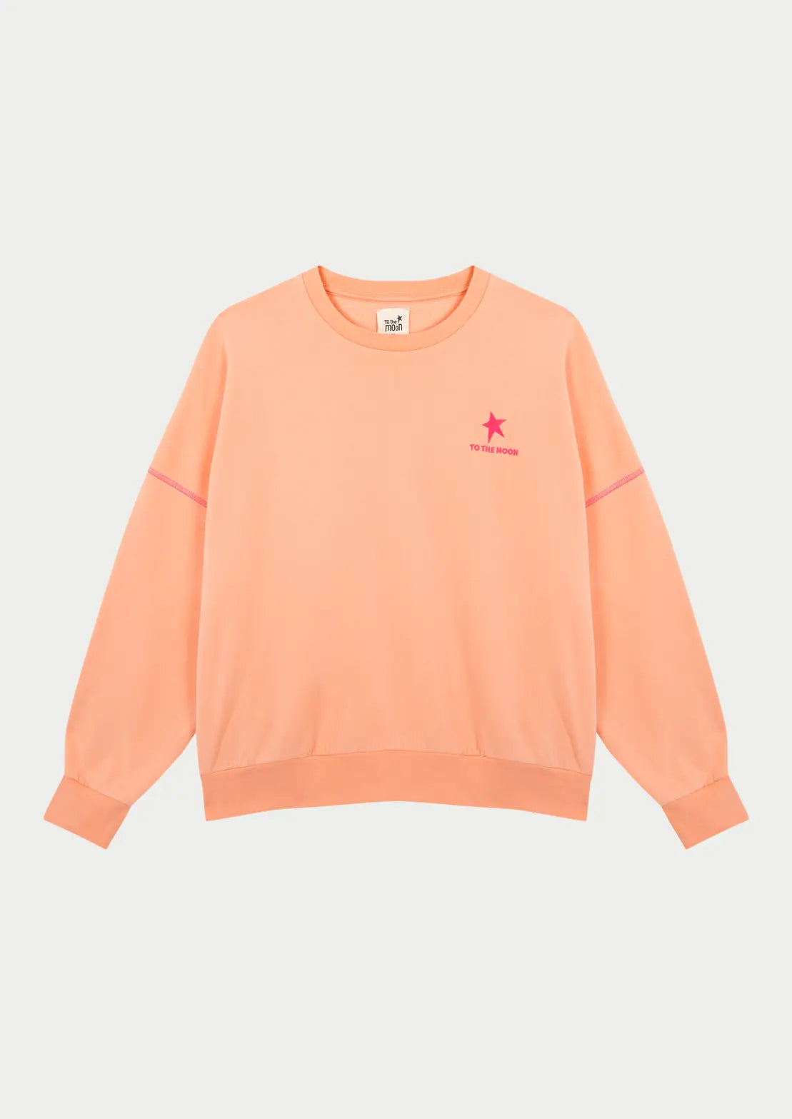 Sudadera Star Peach de To the Moon, silueta parte delantera. Ideal para el verano en color melocotón.
