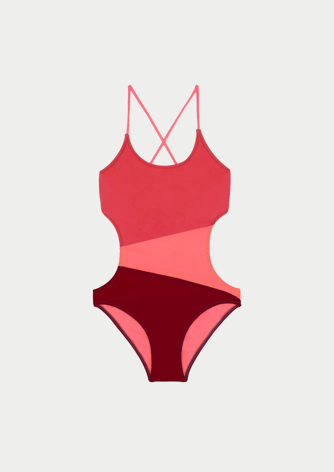 Trikini colorblock para teens de To the Moon modelo Colorblock Rojo