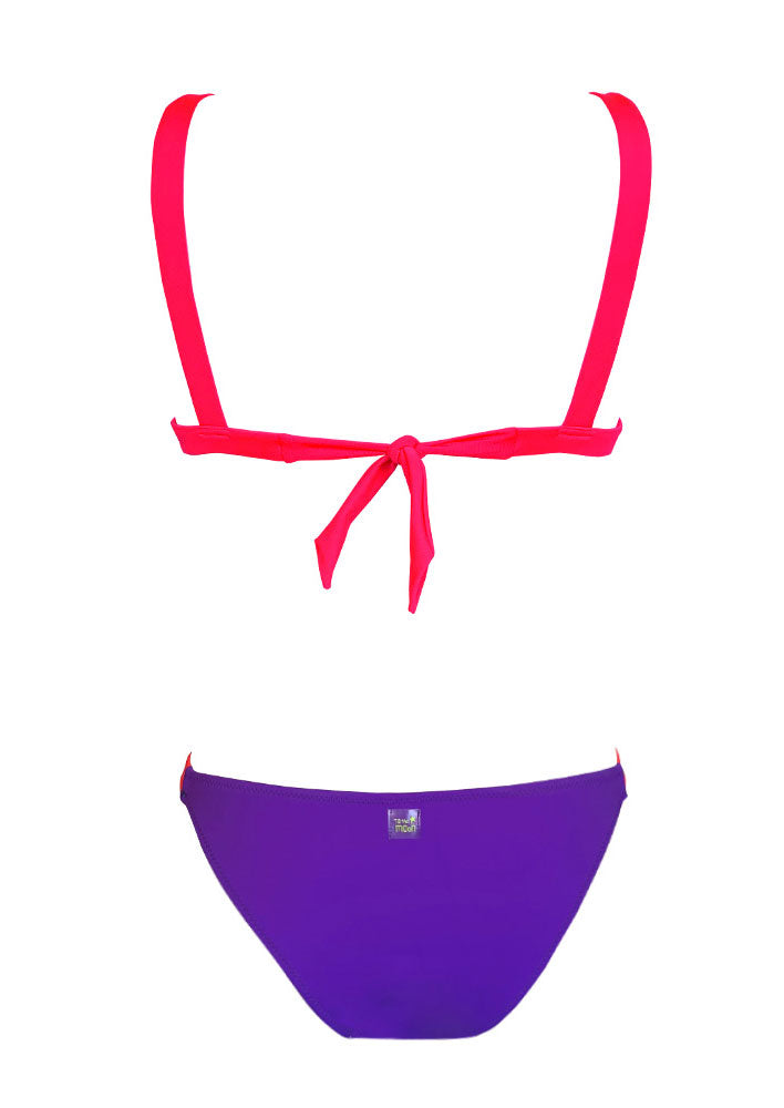 Bikini morado y rojo flúor to the moon