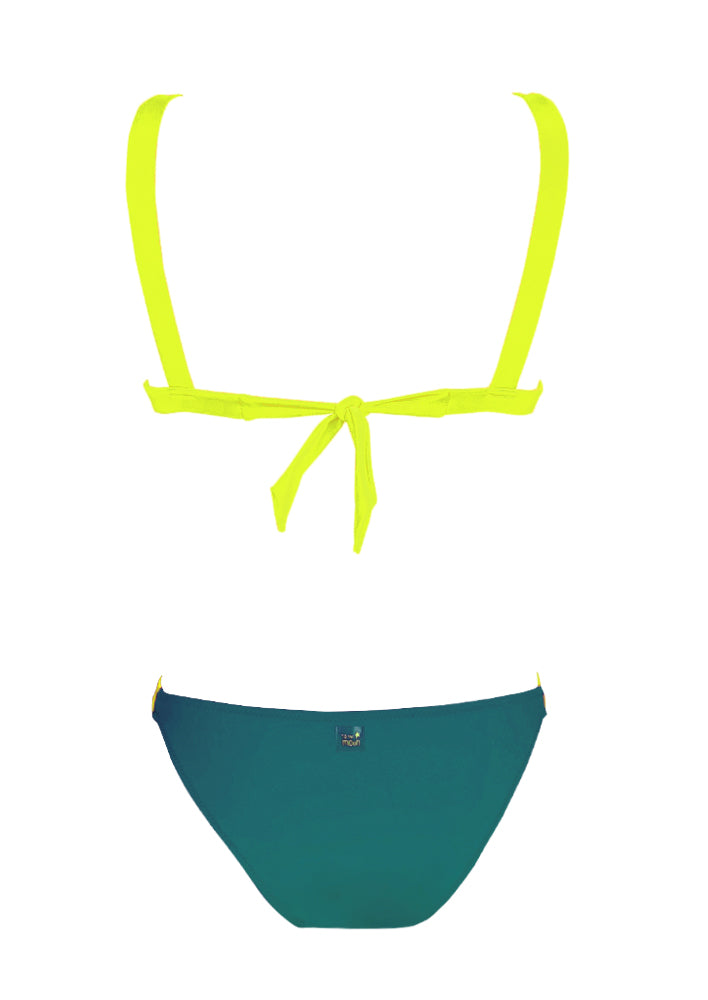 bikini verde y amarillo flúor verano 2022