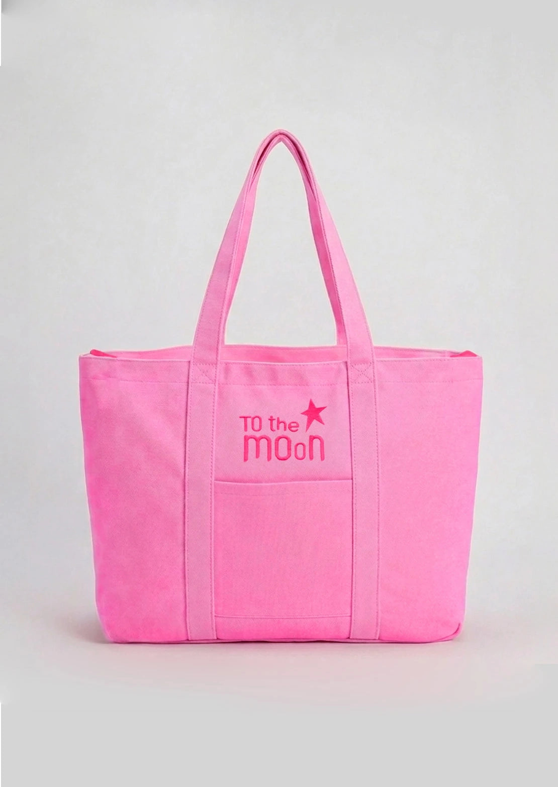 Bolsa de playa en color rosa flúor multiusos con cremallera de To the Moon ideal para niña y mujer.