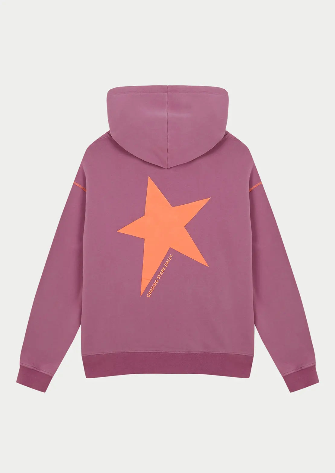 Hoodie Star Berry de To the Moon, silueta parte trasera. Ideal para el verano en color morado. 