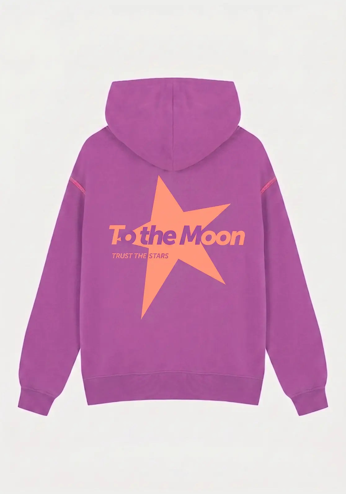 Sudadera Star Orchid color buganvilla y salmón flúor con capucha y bolsillo canguro de To the Moon ideal para teens
