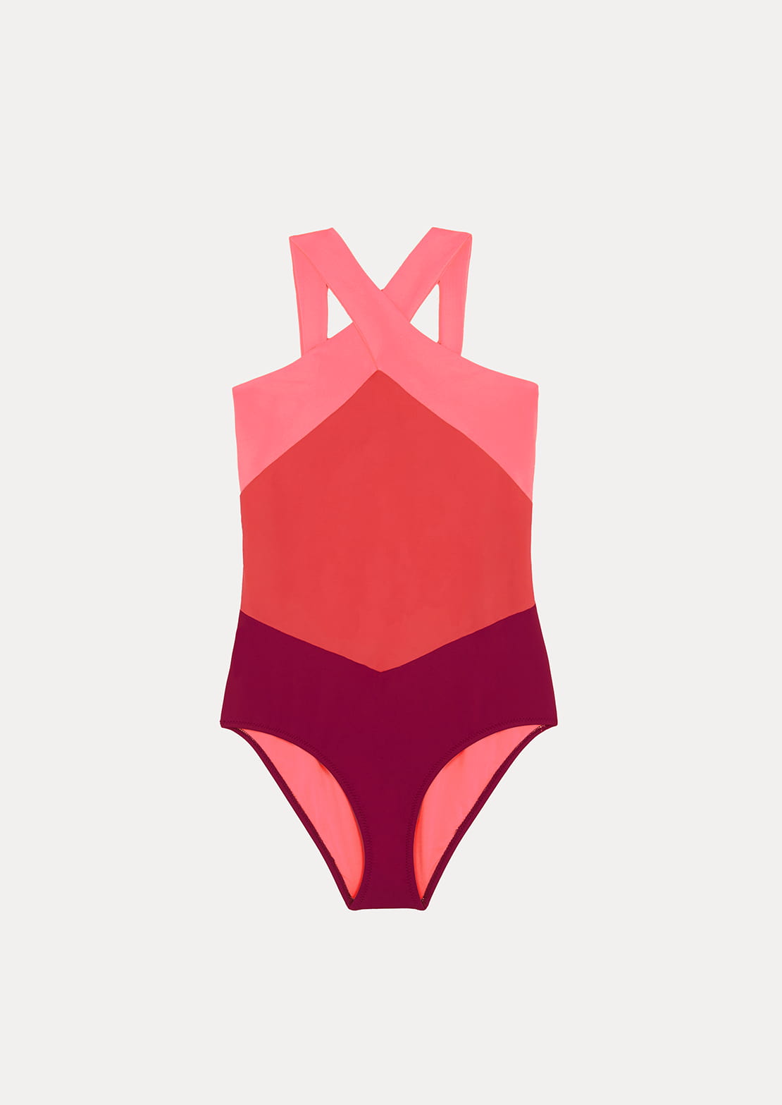 Comprar bañador para niñas y teens de To the Moon. Modelo Halter Dúo Cherry Colorblock colección 2025.
