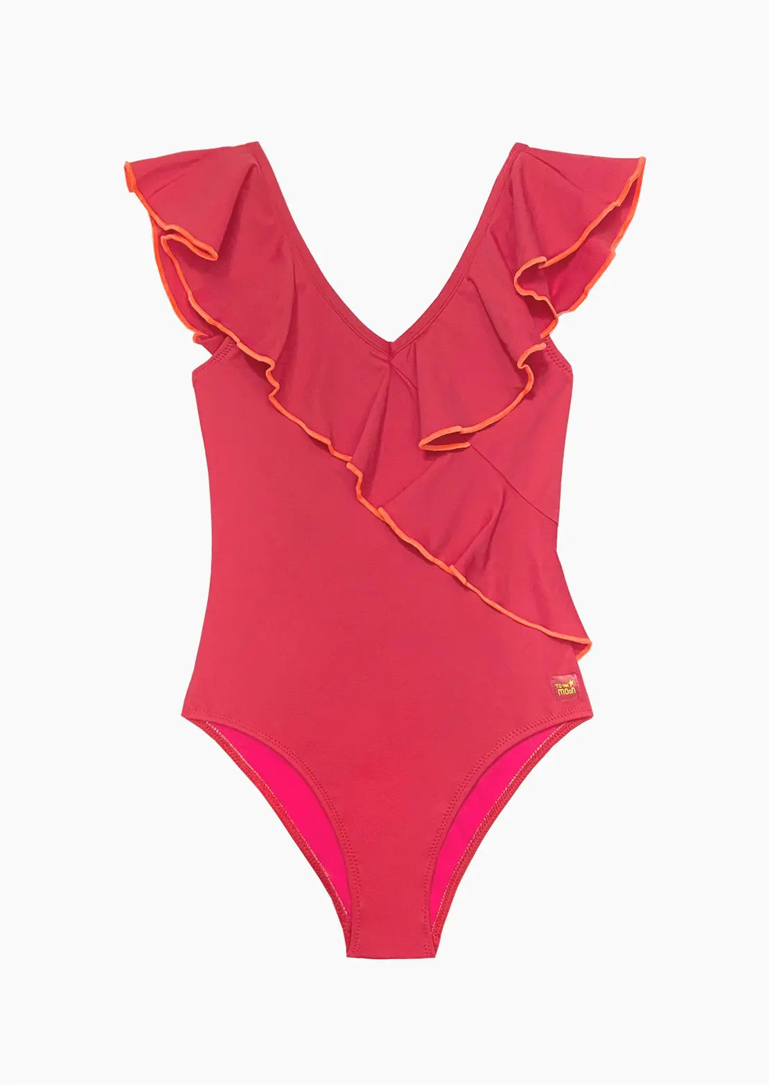 Silueta bañador Volantes Coral para niñas y teens de To the Moon.