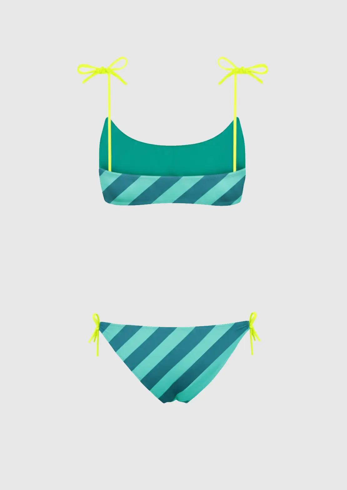 Silueta de la parte trasera del traje de baño estilo Top Rayas Aqua de To The Moon
