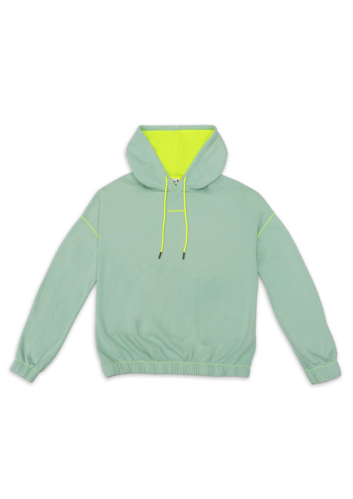 hoodie verde y amarillo flúor to the moon para teen